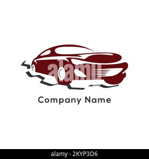 Nuovo modello moderno con logo per auto su sfondo bianco Illustrazione Vettoriale
