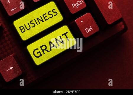 Cartello che mostra la concessione commerciale. Parola per le strategie di lavoro compire gli obiettivi Foto Stock