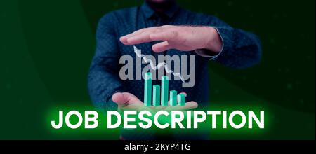 Descrizione lavoro scrittura a mano. Concetto di Internet Un documento che descrive le responsabilità di una posizione Foto Stock
