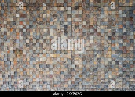 Pavimento di colore marrone quadrato piastrelle modello sfondo vista ravvicinata Foto Stock