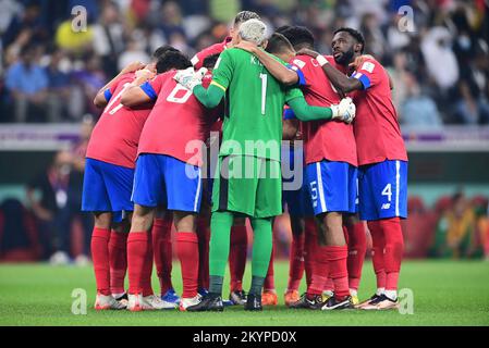 Al Khor, Katar. 01st Dec, 2022. Team Costa Ricaal Khor, 01.12.2022, FIFA Fussball WM 2022 in Katar, Gruppenphase, Costa Rica - Deutschland/PRESSINPHOTO/Sipa USA Credit: Sipa USA/Alamy Live News Foto Stock