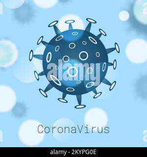 Modello astratto del ceppo virale del coronavirus COVID-19. Illustrazione vettoriale Illustrazione Vettoriale
