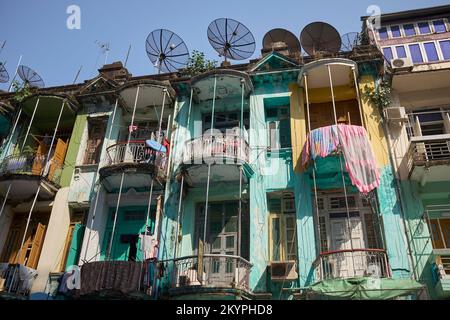 Proprietà residenziale nel centro di Yangon Myanmar Foto Stock