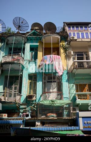 Proprietà residenziale nel centro di Yangon Myanmar Foto Stock