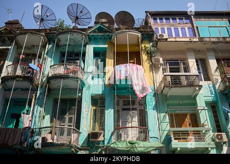 Proprietà residenziale nel centro di Yangon Myanmar Foto Stock