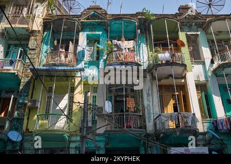 Proprietà residenziale nel centro di Yangon Myanmar Foto Stock