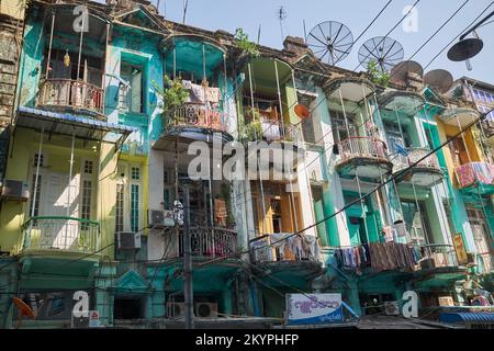 Proprietà residenziale nel centro di Yangon Myanmar Foto Stock