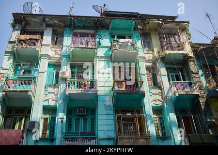 Proprietà residenziale nel centro di Yangon Myanmar Foto Stock