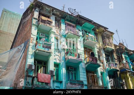 Proprietà residenziale nel centro di Yangon Myanmar Foto Stock