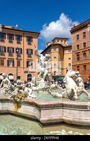 Fontana del Nettuno, Piazza Navona, Roma (Roma), Regione Lazio, Italia Foto Stock