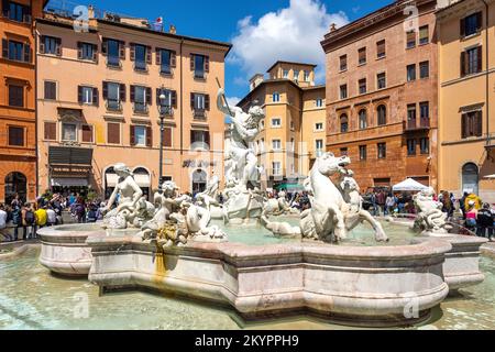 Fontana del Nettuno, Piazza Navona, Roma (Roma), Regione Lazio, Italia Foto Stock