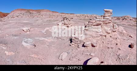 Vari hoodoos in Angels Garden al Petrified Forest National Park Arizona. Foto Stock