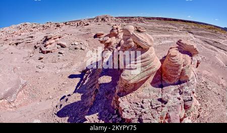 Vari hoodoos in Angels Garden al Petrified Forest National Park Arizona. Foto Stock