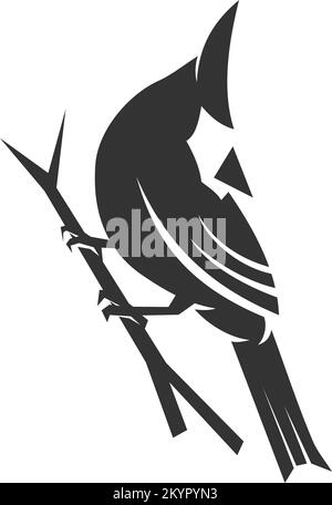 icona modello logo cardinal Bird Illustrazione identità del marchio Illustrazione Vettoriale