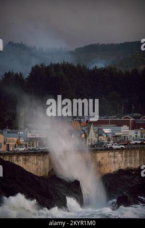 Depoe Bay, Spouting Horn Foto Stock