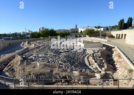 Il modello di Gerusalemme alla fine del secondo periodo del Tempio presso il Museo d'Israele a Givat RAM, Gerusalemme, Israele. Foto Stock