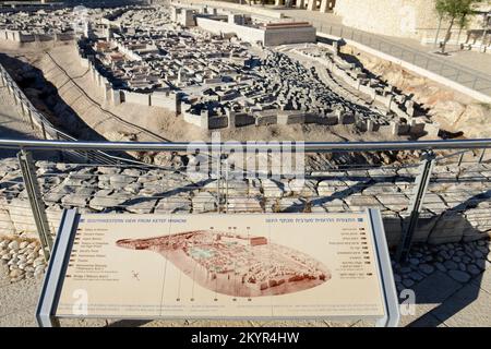 Il modello di Gerusalemme alla fine del secondo periodo del Tempio presso il Museo d'Israele a Givat RAM, Gerusalemme, Israele. Foto Stock