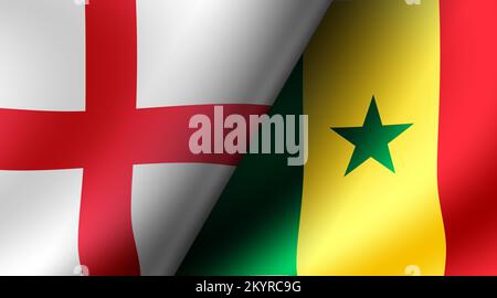 Calcio 2022 | carte Knockout Round Match ( Inghilterra vs Senegal ) Foto Stock