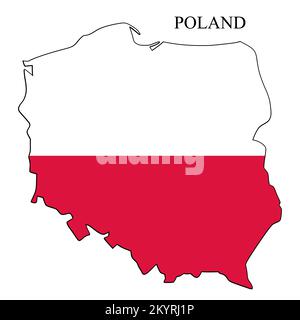Illustrazione del vettore cartografico della Polonia. Economia globale. Paese famoso. Europa orientale. Europa. Illustrazione Vettoriale