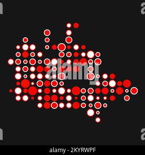 Canada Map Silhouette pixelated modello generativo illustrazione Illustrazione Vettoriale