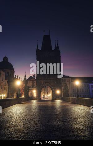 Charles Bridge, Praga, Repubblica Ceca Foto Stock