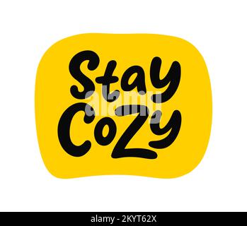 TESTO ACCOGLIENTE. Bolla vocale soggiorno accogliente. Una sola parola. T-shirt grafica stampabile. Illustrazione Vettoriale