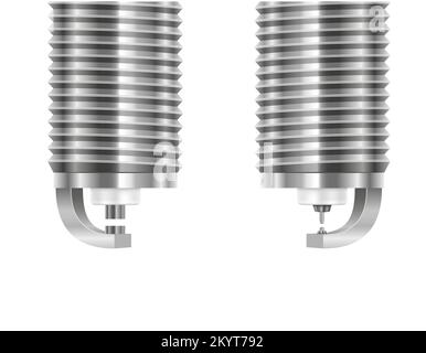 illustrazione vettoriale delle candele per uso automobilistico isolata su sfondo bianco Illustrazione Vettoriale