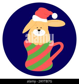 hare natale tazza illustrazione di natale Illustrazione Vettoriale