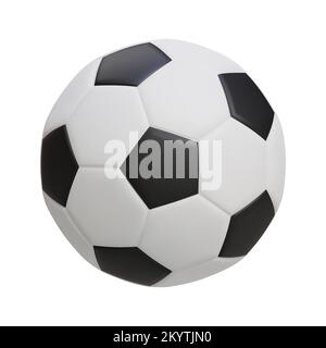 3d icona realistica della palla di calcio o della palla di calcio. Illustrazione vettoriale isolata su sfondo bianco Illustrazione Vettoriale