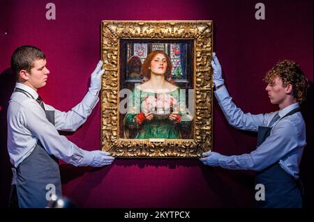 Londra, Regno Unito. 2nd Dec, 2022. The British and European Art: Part i sale include John William Waterhouse's Gather Ye Rosebuds mentre Ye May, stima: £700.000- £1.000.000 - Anteprima della settimana classica a Christie's London si terrà fino al 15 dicembre attraverso quattro aste live e tre vendite online. Credit: Guy Bell/Alamy Live News Foto Stock