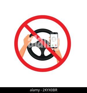 Nessuna guida e telefono con segnale vettoriale isolato su sfondo bianco EPS 10 Illustrazione Vettoriale