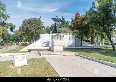 Salonicco, Grecia - 29 settembre 2022: Monumento di Emmanuel Pappas. Foto Stock