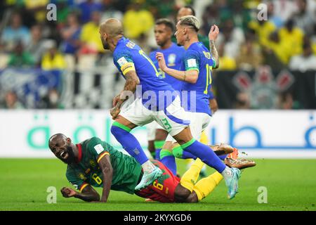 Lusail, Qatar. 02nd Dec, 2022. Nicolas Moumi Ngamaleu del Camerun durante la partita della Coppa del mondo FIFA Qatar 2022, Gruppo G, tra Camerun e Brasile ha giocato allo stadio di Lusail il 2 dicembre 2022 a Lusail, Qatar. (Foto di Bagu Blanco/Pressinphoto/Sipa USA) Credit: Sipa USA/Alamy Live News Foto Stock