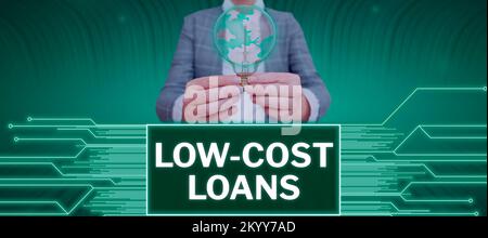 Didascalia concettuale prestiti a basso costo. Parola scritta sul prestito che ha un tasso di interesse al di sotto del dodici per cento Foto Stock