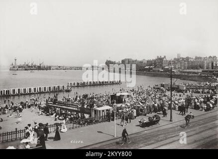 Fotografia d'epoca - 1908 - Parata Marina, Margate, Kent Foto Stock