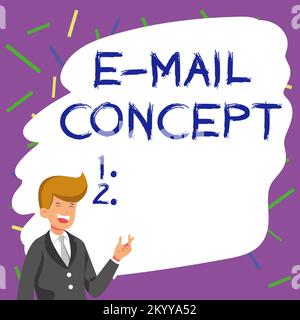 Didascalia di testo che presenta il concetto di e-mail. Sequenza concettuale di foto degli sforzi di marketing per raggiungere il cliente tramite e-mail Foto Stock