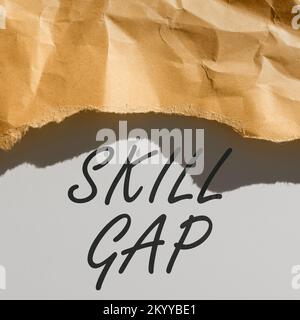 Didascalia concettuale - Gap di abilità. Panoramica aziendale che fa riferimento alla debolezza o alla limitazione della conoscenza di una persona Foto Stock