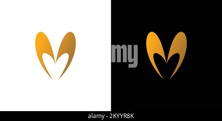 Design semplice ed elegante con logo a cuore Illustrazione Vettoriale