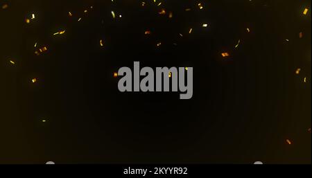 Immagine dei coriandoli su sfondo nero Foto Stock