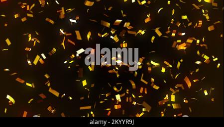 Immagine dei coriandoli su sfondo nero Foto Stock