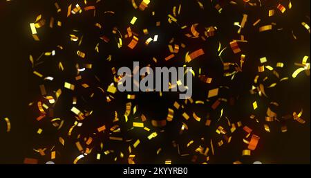 Immagine dei coriandoli su sfondo nero Foto Stock