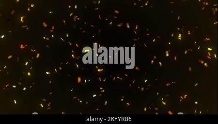 Immagine dei coriandoli su sfondo nero Foto Stock