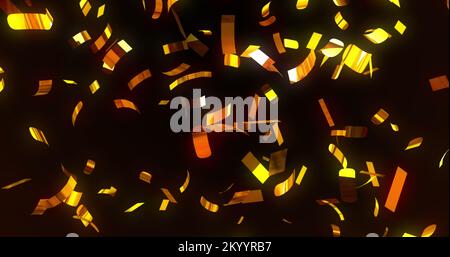 Immagine dei coriandoli su sfondo nero Foto Stock