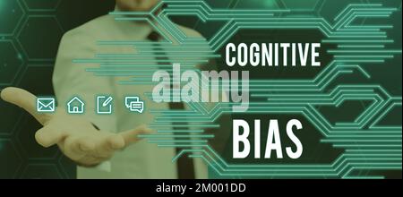 Scrittura che mostra il bias cognitivo del testo. Concetto di business trattamento psicologico per i disturbi mentali Foto Stock