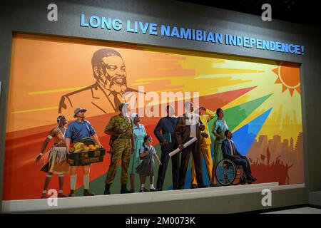 Sala espositiva all'Independence Memorial Museum, Windhoek, Namibia, Africa Foto Stock