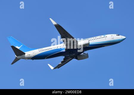 Prefettura di Chiba, Giappone - 05 maggio 2019: Aereo passeggeri Xiamen Air Boeing B737-800 (B-5752). Foto Stock