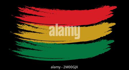 Banner nero del mese storico. Illustrazione vettoriale isolata su sfondo nero Illustrazione Vettoriale