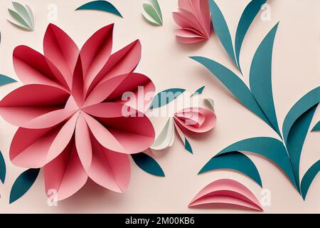 astratto rosa primavera fiore intestazione carta da parati illustrazione Foto Stock