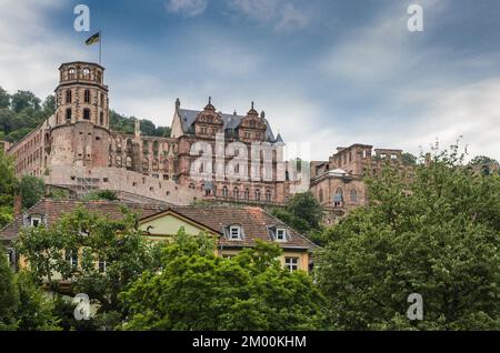 Castello di Heidelberg, Heidelberg, Baden-Wuerttemberg, Germania Foto Stock