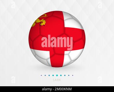 Pallone da calcio con bandiera Sark, pallone da calcio con bandiera della nazionale Sark. Icona sport vettoriale. Illustrazione Vettoriale